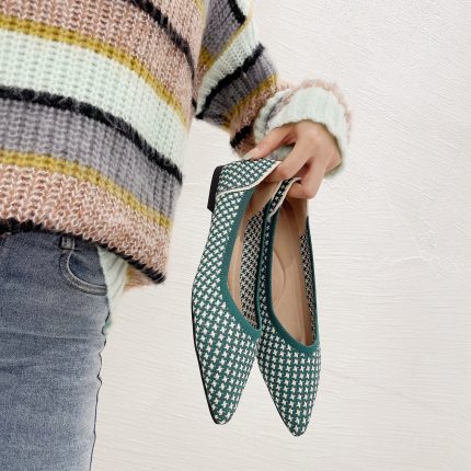 Princess Shoes New Model Women'S Loafers, Knitted Flat Shoes, Shallow Mouth Shoes, Women'S Footwear, Women Shoes